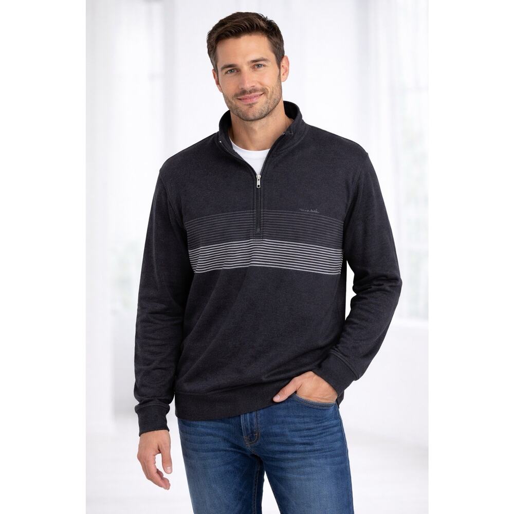 Travis Matthew Heckle Deck Half Zip Pullover Blue Sweatshirt Golf Office Men XXL